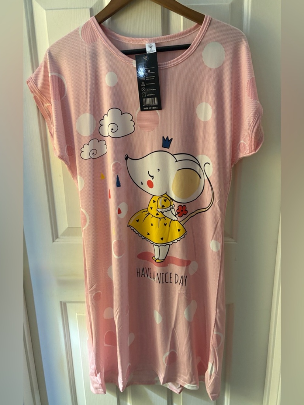 Woman’s Night Shirt Dress Character Princess Mouse Sz M NWT